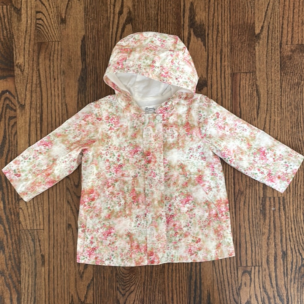 Size 2Y - Bonpoint Floral Coated Canvas Raincoat